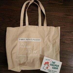 Only Murders in the Building HULU Tote Bag Pop Up Store + Chicken Chug Postcard